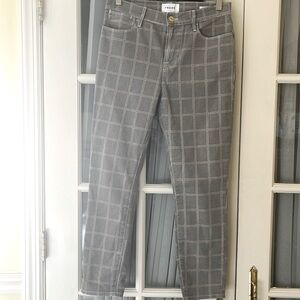 Frame denim straight leg plaid jeans